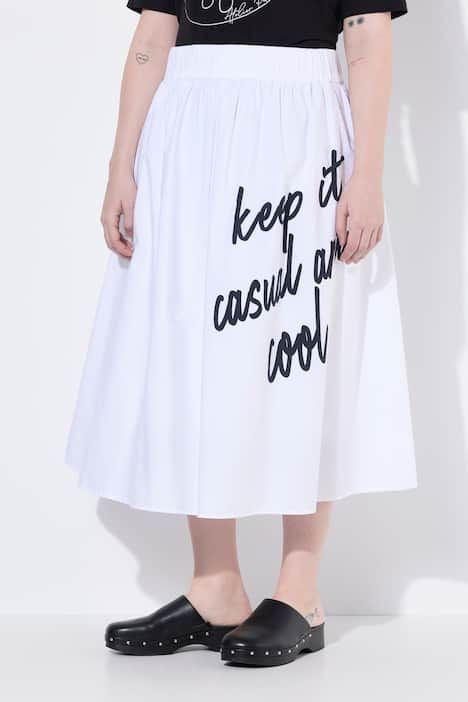 Jupe midi en Papertouch, poches et taille élastique, coupe évasée