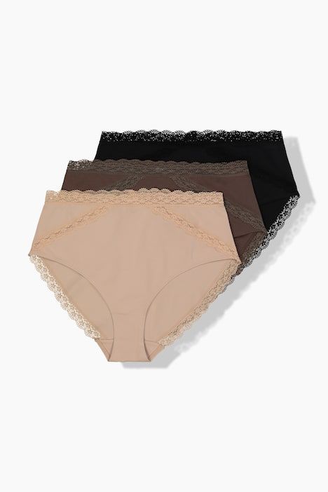 Lot de 3&nbsp;culottes midi, ceinture en dentelle