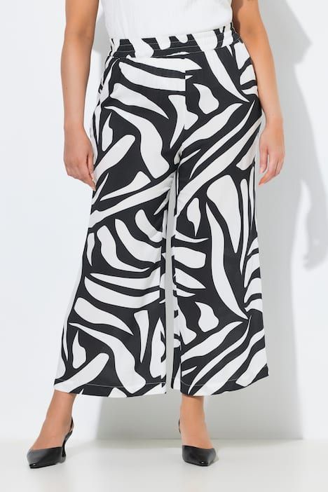 Jupe-culotte, motif zébré, jambe large et taille élastique