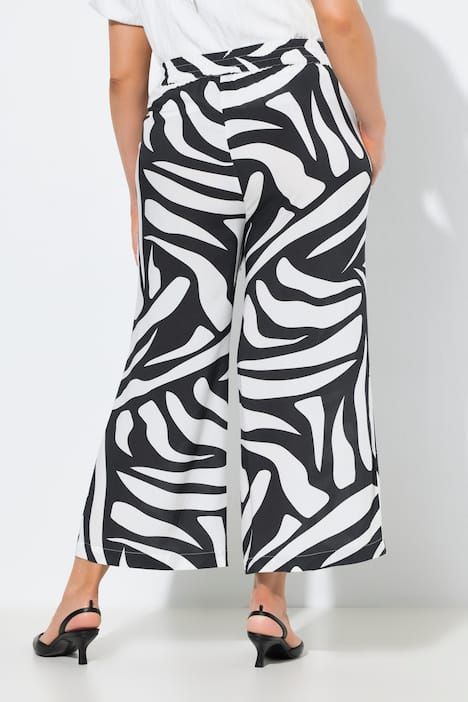 Jupe-culotte, motif zébré, jambe large et taille élastique