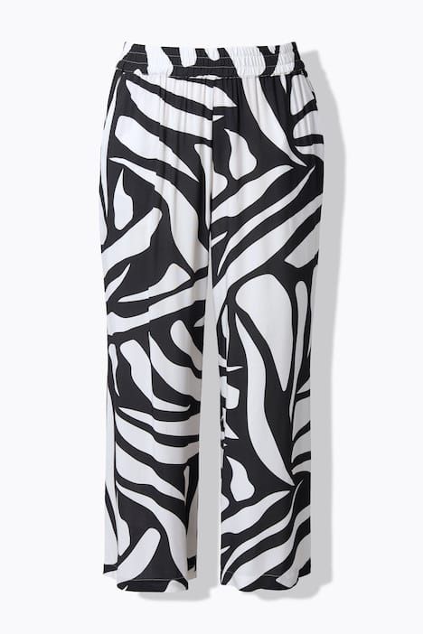 Jupe-culotte, motif zébré, jambe large et taille élastique