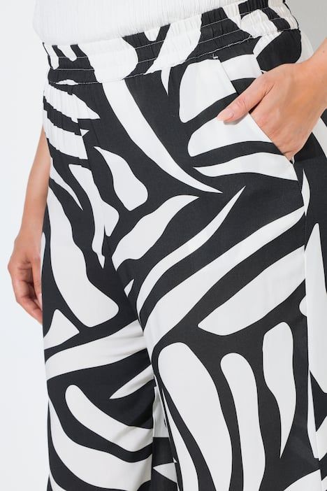 Jupe-culotte, motif zébré, jambe large et taille élastique