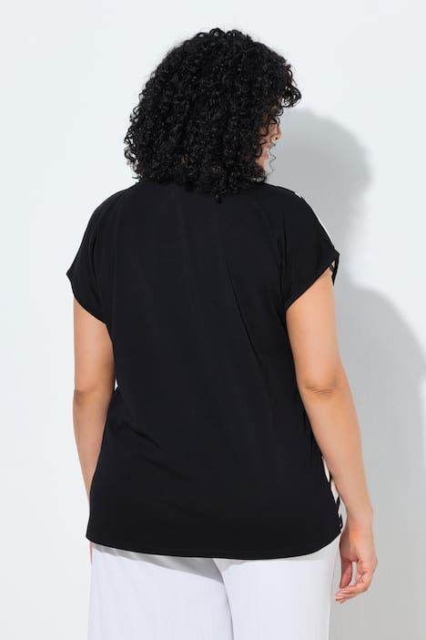 T-shirt à rayures oversize, décolleté rond et manches courtes