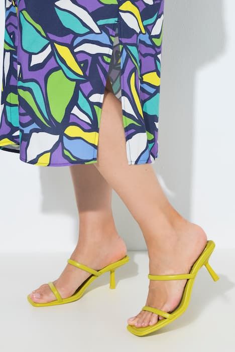 Robe midi oversize, motif feuilles, manches courtes et col rond