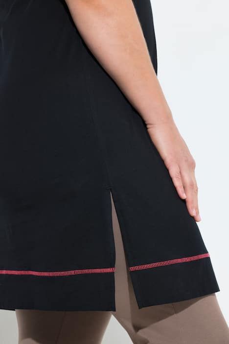 T-shirt long sans manches, motif chien, décolleté rond