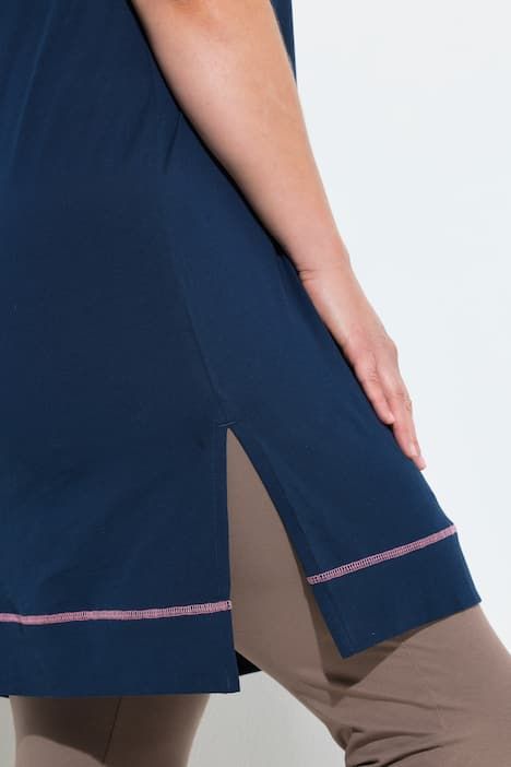 T-shirt long sans manches, motif chat, décolleté rond