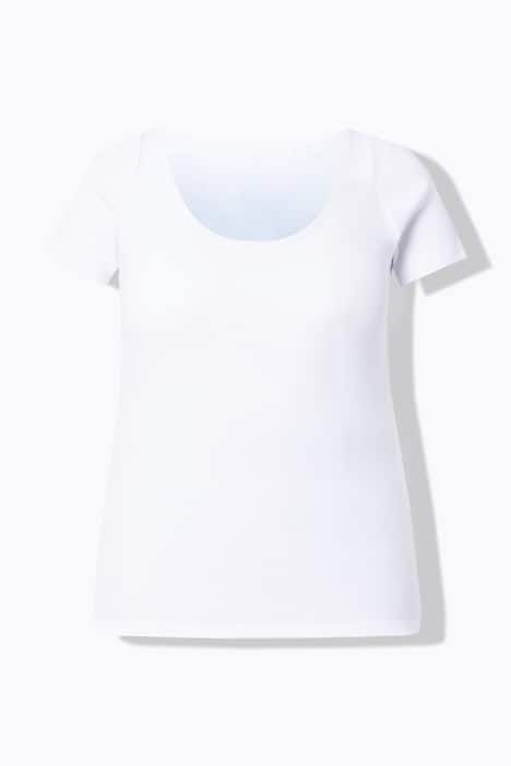 T-shirt avec soutien-gorge intégré, décolleté en V et manches courtes