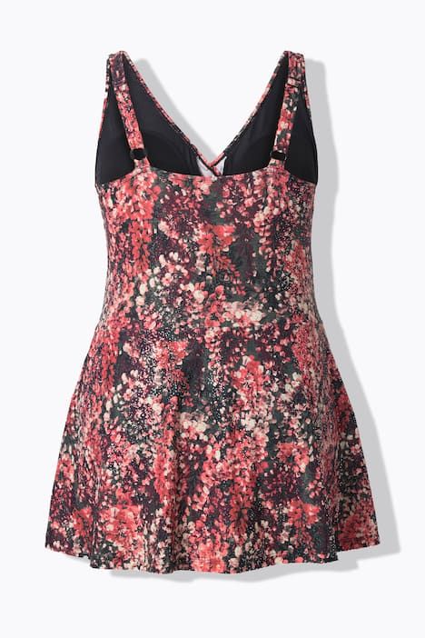 Robe de bain à bonnets souples, style cache-cœur, motif floral « petits points colorés »