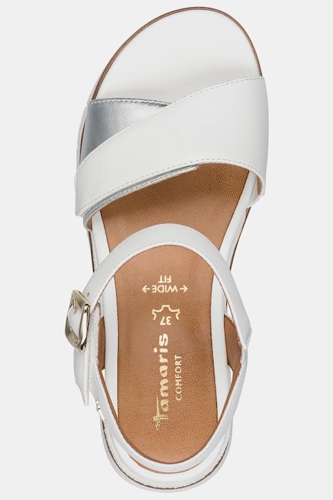 Sandalettes en cuir Tamaris Comfort, semelle intérieure en cuir - largeur Wide Fit