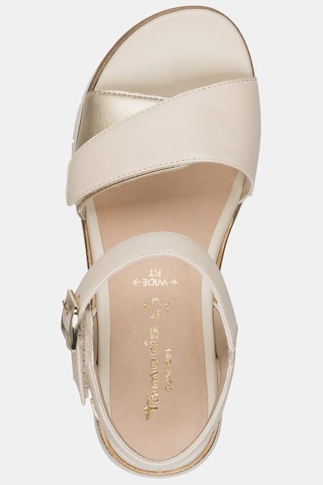 Sandalettes en cuir Tamaris Comfort, semelle intérieure en cuir - largeur Wide Fit