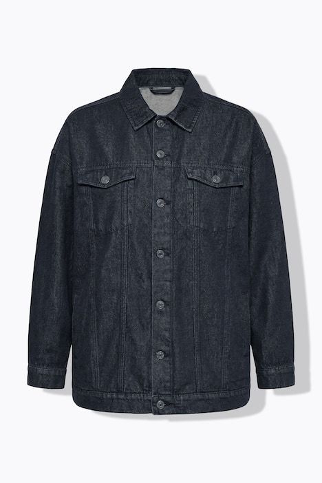 Veste en jean, manches longues et broderie dans le dos, coupe Boxy Fit