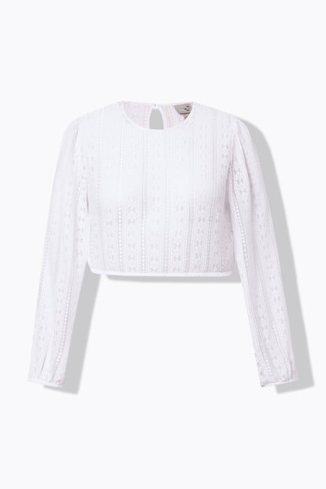 Chemisier traditionnel Dirndl, dentelle élastique, décolleté rond et manches 3/4