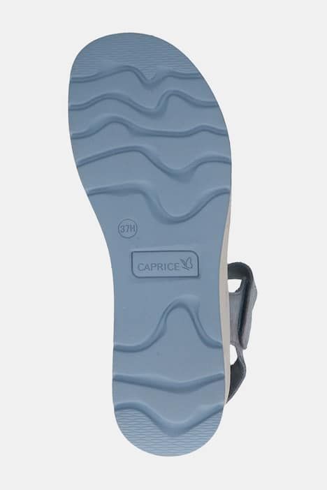 Sandales en cuir Caprice, fermetures à scratch et semelle de propreté amovible - largeur H