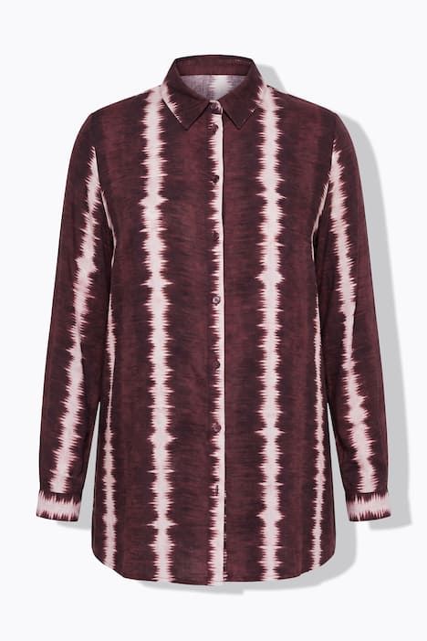 Chemisier à manches longues, rayures batik, coupe Staight Fit