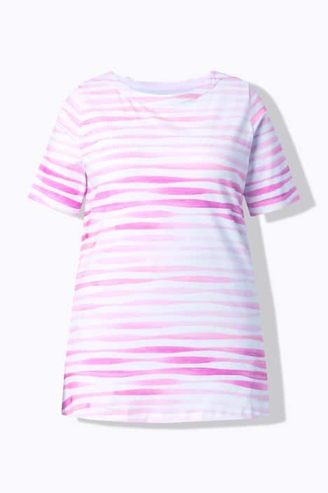 T-shirt en coton Pima, pierres fantaisie, décolleté en V et manches courtes