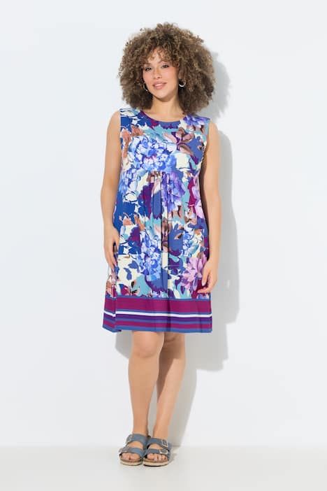 Robe en jersey sans manches, poches et décolleté rond, coupe évasée