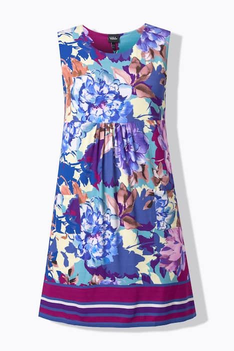 Robe en jersey sans manches, poches et décolleté rond, coupe évasée