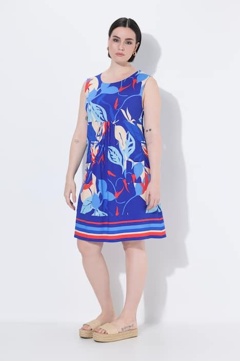 Robe en jersey sans manches, poches et décolleté rond, coupe évasée