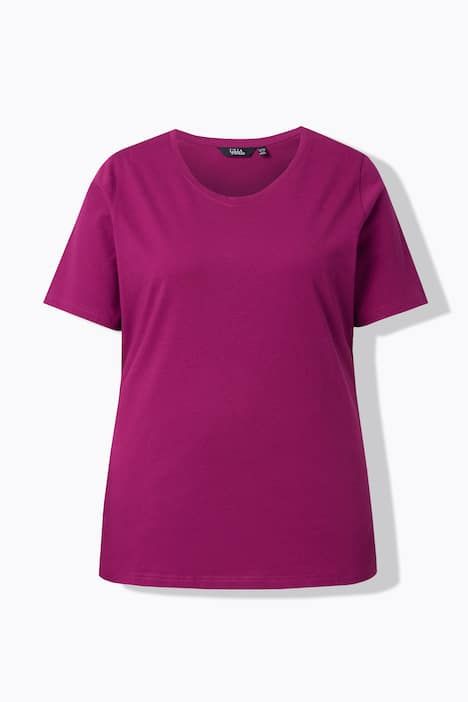 T-shirts en lot de 2, uni/rayures, décolleté en V et manches courtes