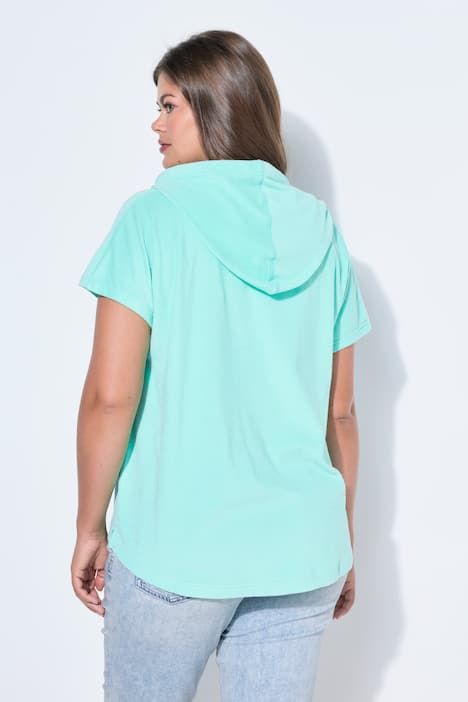 Sweat-shirt en tissu éponge, manches 1/2, capuche