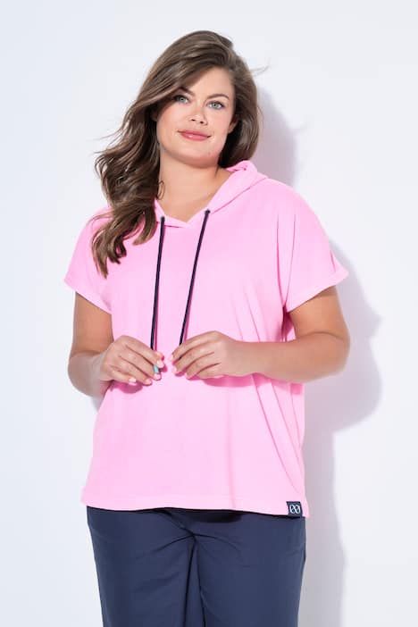 Sweat-shirt en tissu éponge, manches 1/2, capuche