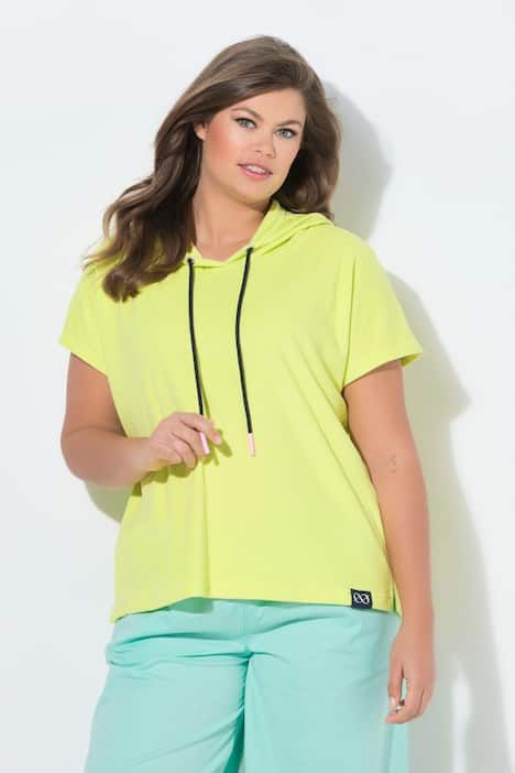 Sweat-shirt en tissu éponge, manches 1/2, capuche