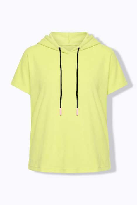 Sweat-shirt en tissu éponge, manches 1/2, capuche