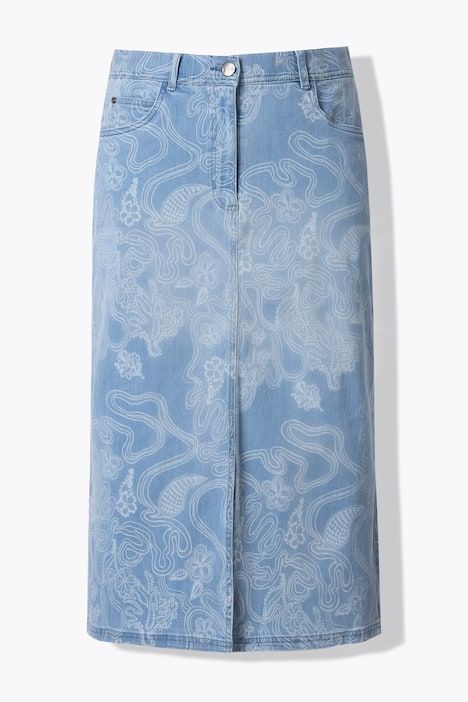 Jupe en jean de coton, fente d'aisance