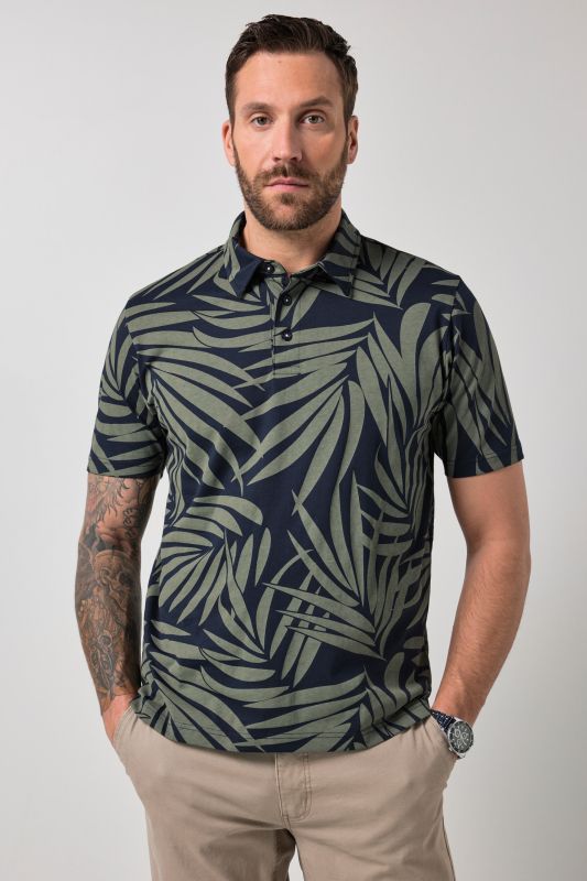 Polo JP 1880 à imprimé floral et manches courtes - jusqu'au 8 XL