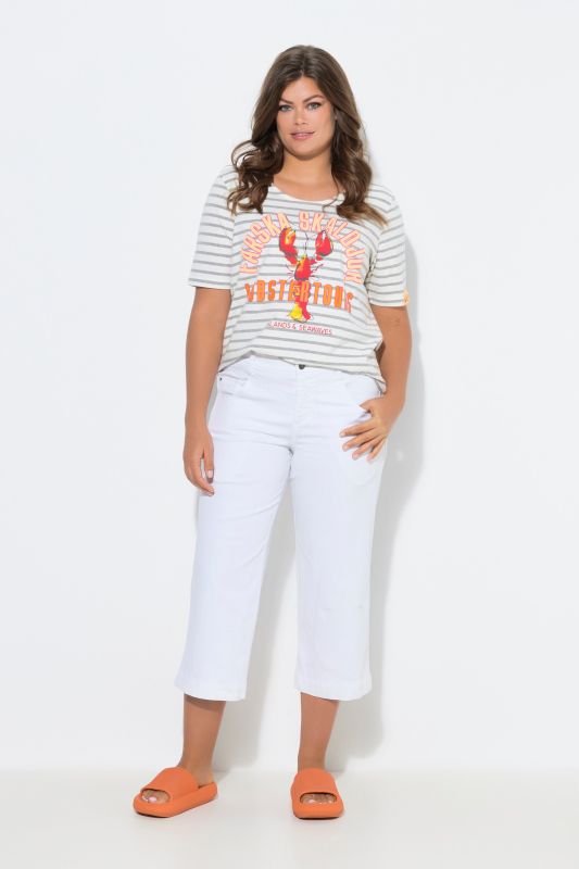 Jean culotte à jambes larges et 5 poches