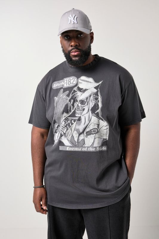 T-shirt de groupe STHUGE oversize à manches courtes, imprimé Blink 182 et look vintage, jusqu'au 8 XL