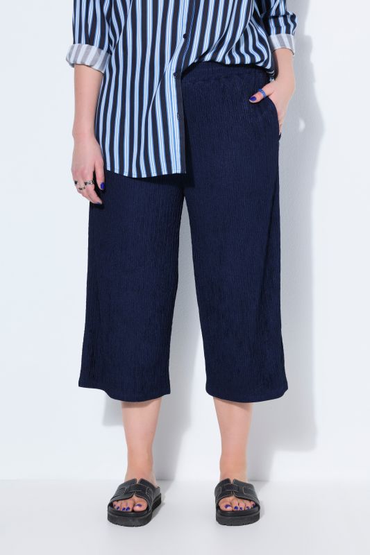 Jupe-culotte en jersey texturé, jambe large
