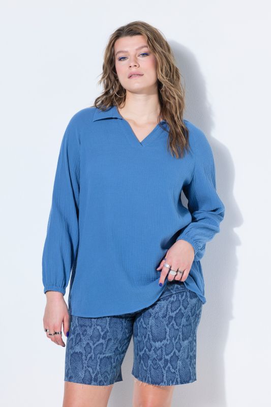 Tunique en mousseline, manches longues raglan amples