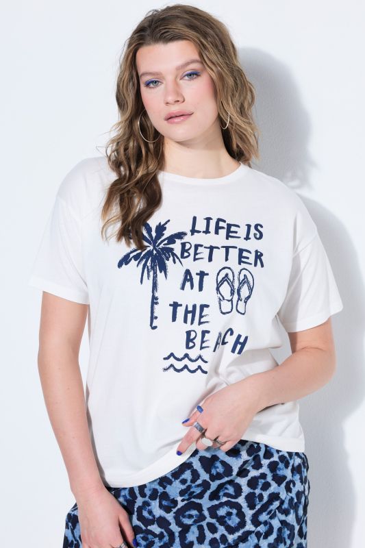 T-shirt oversize, motif vacances