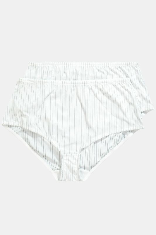 Lot de 2 culottes midi, fines rayures, modèle moyennement échancré