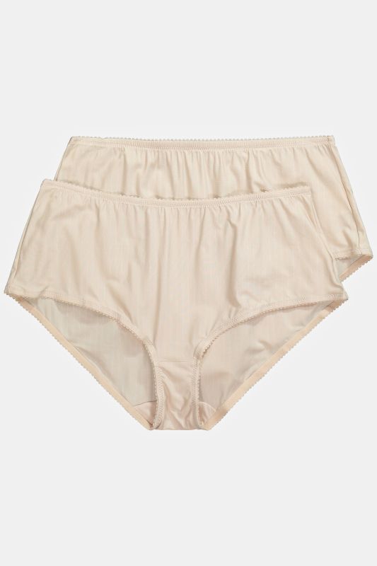 Lot de 2 culottes midi, fines rayures, modèle moyennement échancré