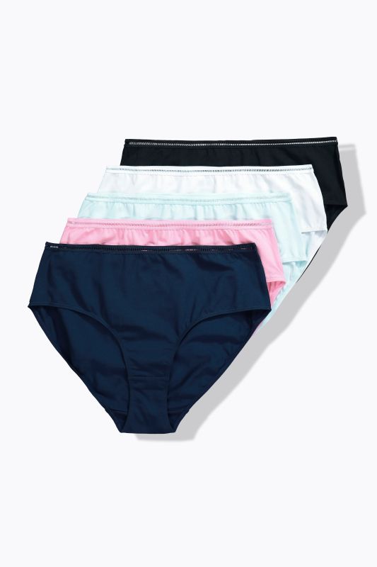 Culottes, lot de 5, bordure en dentelle au crochet au niveau de la ceinture