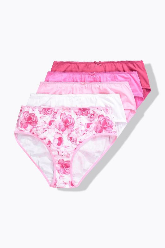 Lot de 5 culottes midi, roses/couleurs unies