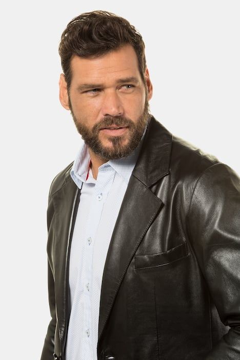 Blazer  en cuir d'agneau nappa, souple