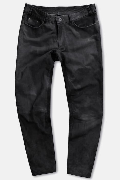 Pantalon regular Fit 5 poches en cuir de buffle