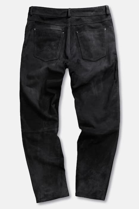 Pantalon regular Fit 5 poches en cuir de buffle