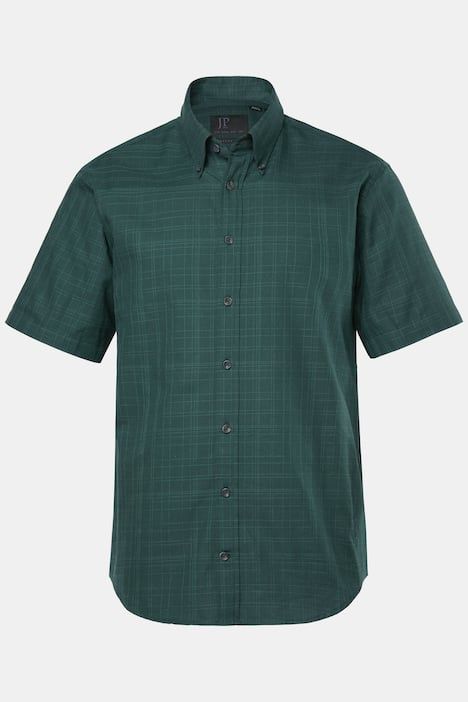 Chemise à carreaux JP 1880, manches courtes et col à pointes boutonnées, coupe Modern Fit - jusqu'au 8 XL