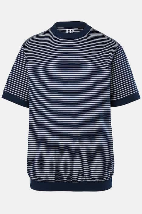 T-shirt JP 1880 à rayures. Manches courtes et coupe ventre confort - jusqu'au 8 XL