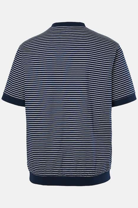 T-shirt JP 1880 à rayures. Manches courtes et coupe ventre confort - jusqu'au 8 XL