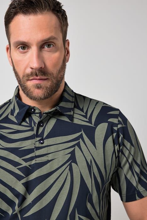 Polo JP 1880 à imprimé floral et manches courtes - jusqu'au 8 XL