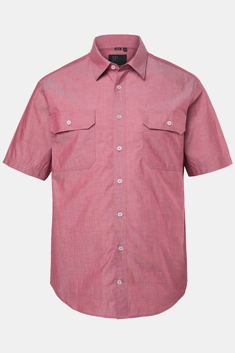Chemise JP 1880 en chambray, manches courtes et col Kent, 2 poches, coupe Modern Fit - jusqu'au 8 XL