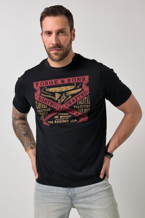 T-shirt JP 1880, imprimé et manches courtes - jusqu'au 8 XL