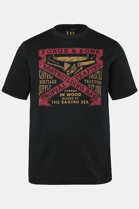 T-shirt JP 1880, imprimé et manches courtes - jusqu'au 8 XL