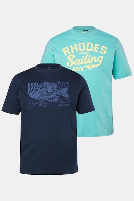 Lot de 2 T-shirts JP 1880, manches courtes et imprimé - jusqu'au 8 XL