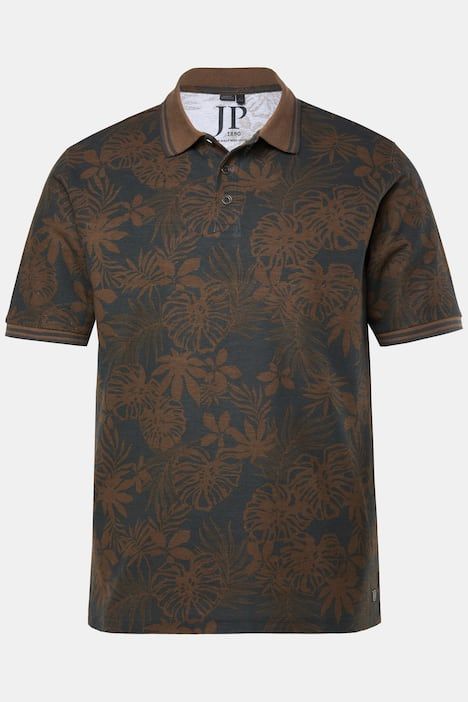 Polo JP 1880 à manches courtes, tissu piqué dans un imprimé all-over - jusqu'au 8 XL